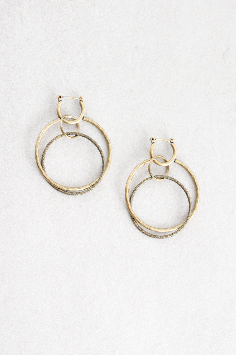 Wild Heart Rustic Hoop Earrings | Gold