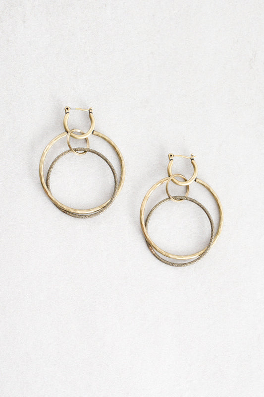Wild Heart Rustic Hoop Earrings | Gold