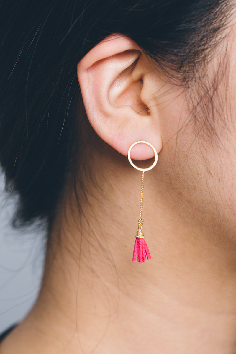 Circle Tassel Earrings