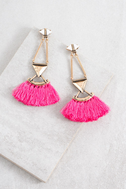 Kora Fringe Earrings | Pink