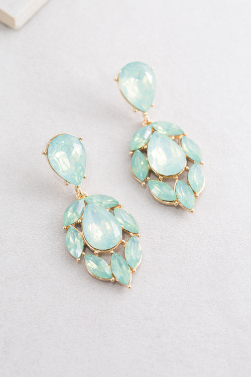 Dew Drop Stone Earrings | Jade Green