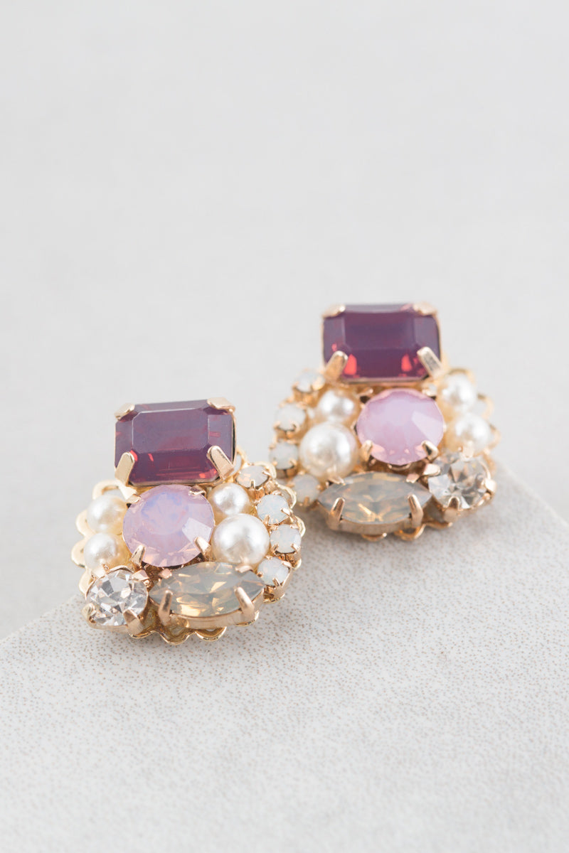 Pink Lustor Stud Earrings