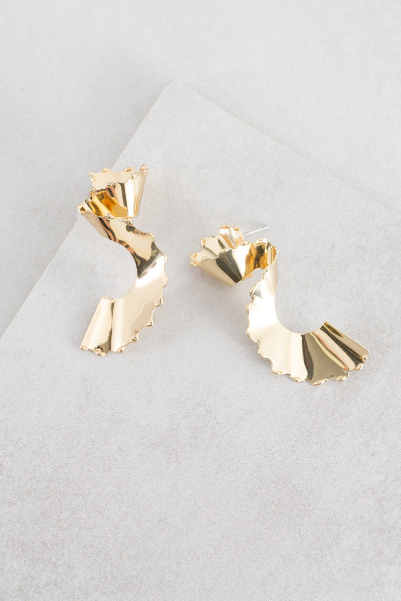 Gilded Pencil Shaving Post Earrings