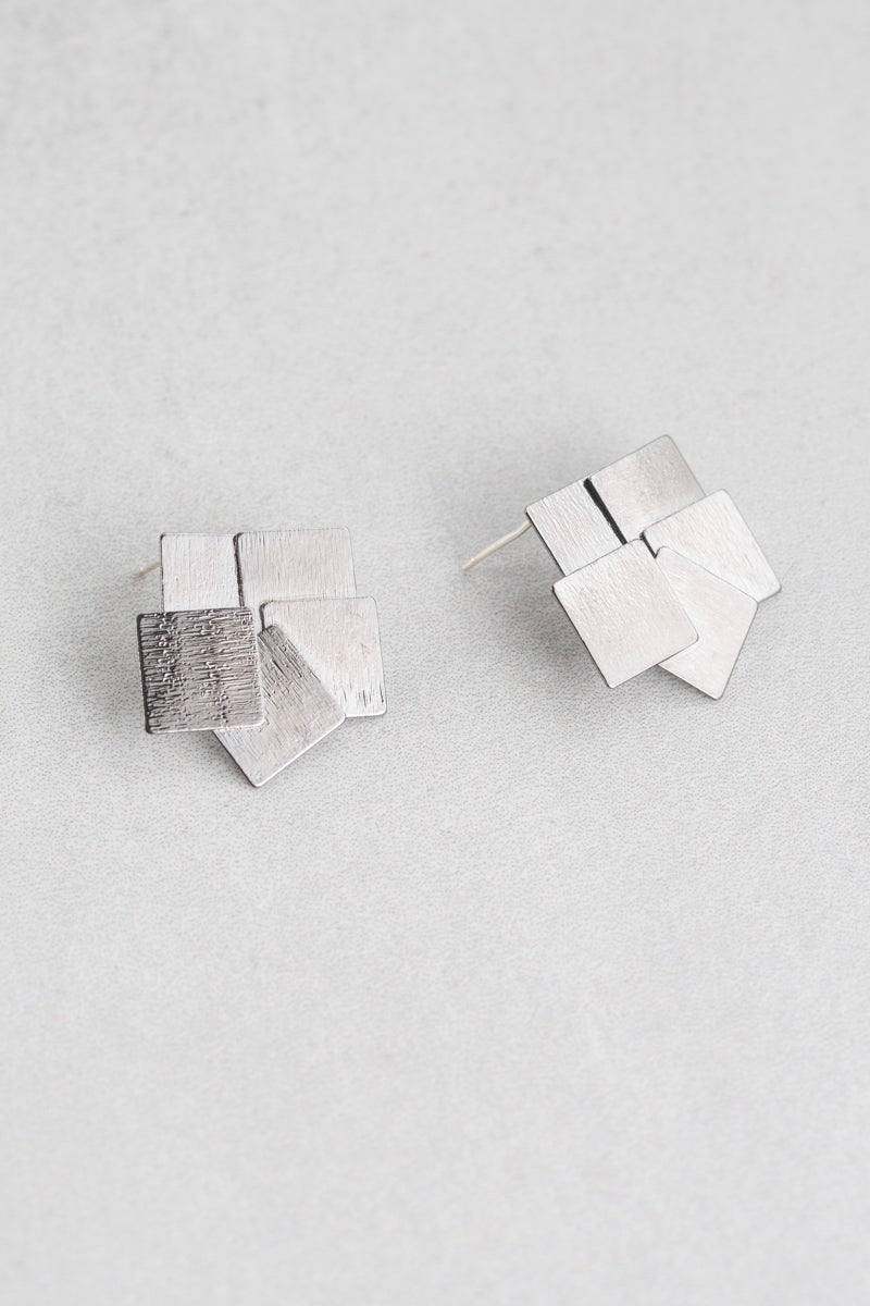 Square Deal Earrings | Gunmetal