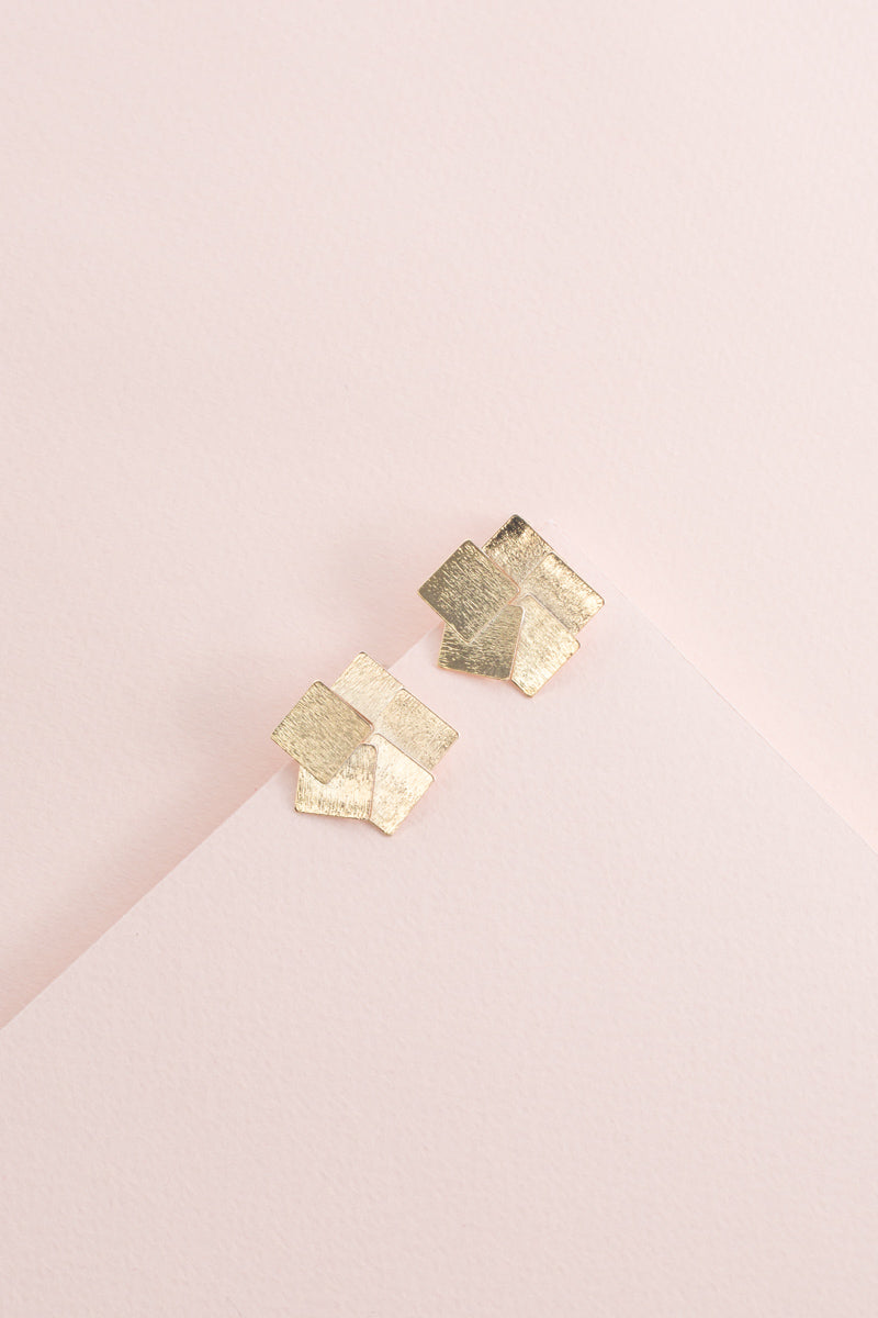 Square Deal Earrings | Gold