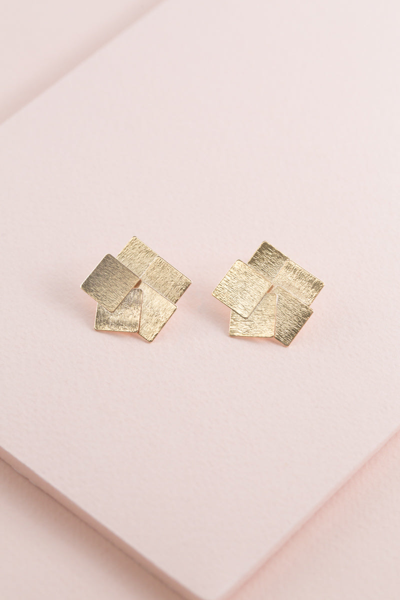 Square Deal Earrings | Gold