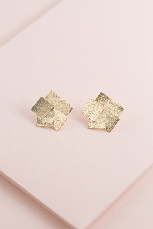 Square Deal Earrings | Gold