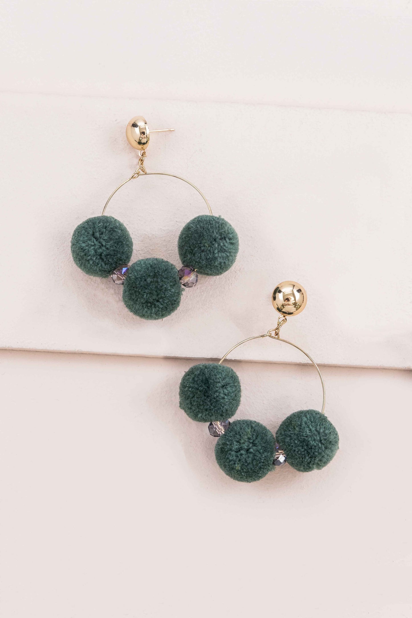 Rio Pom Earrings | Green