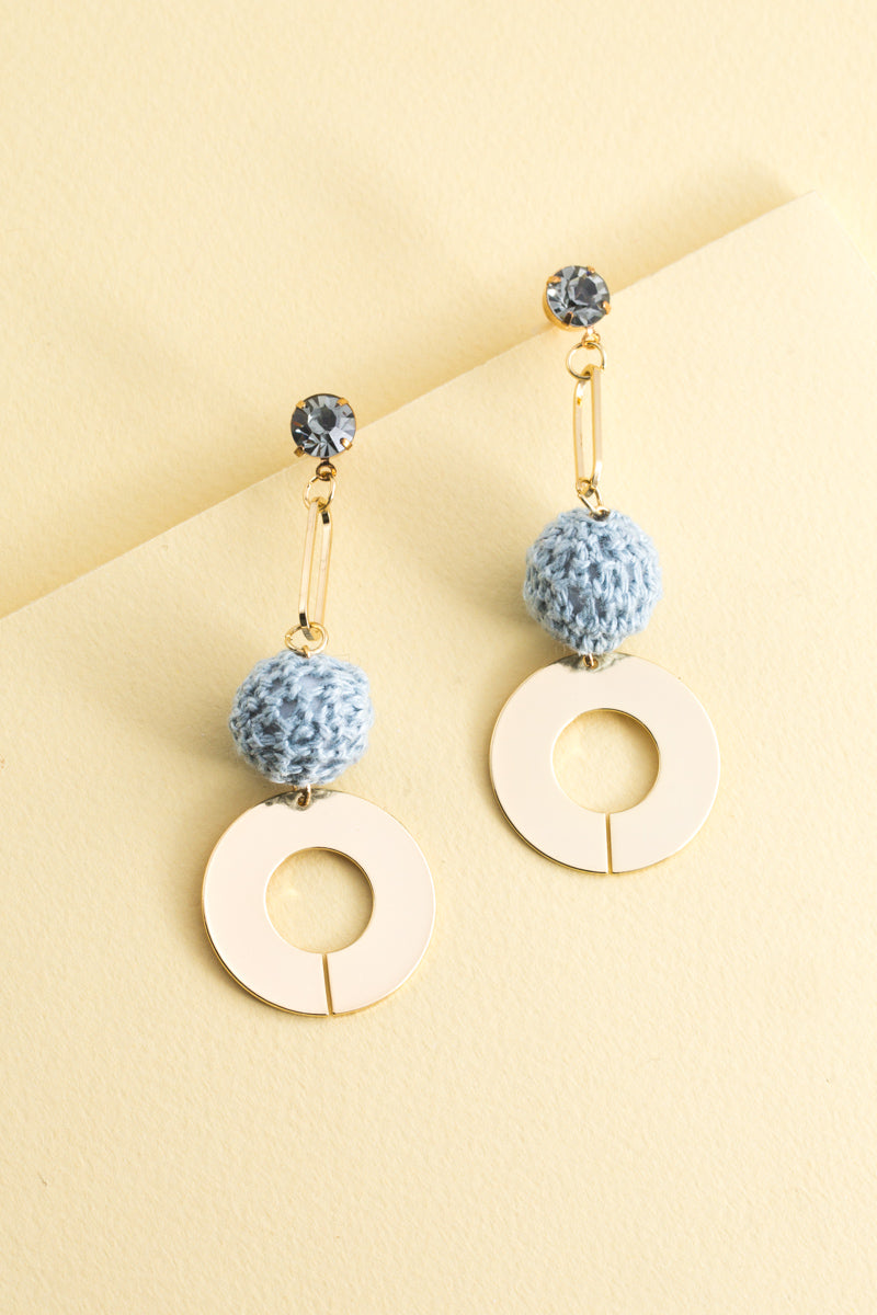 Aura Crochet Earrings | Gray