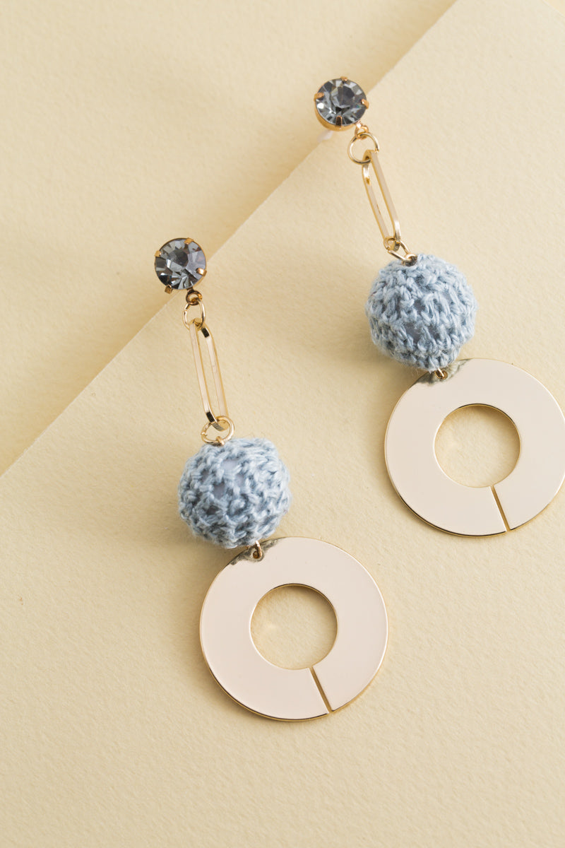 Aura Crochet Earrings | Gray