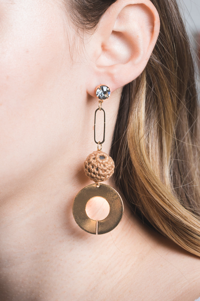 Aura Crochet Earrings | Tan