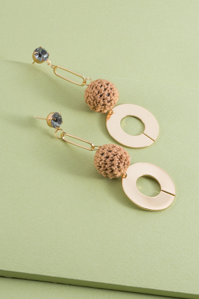 Aura Crochet Earrings | Tan