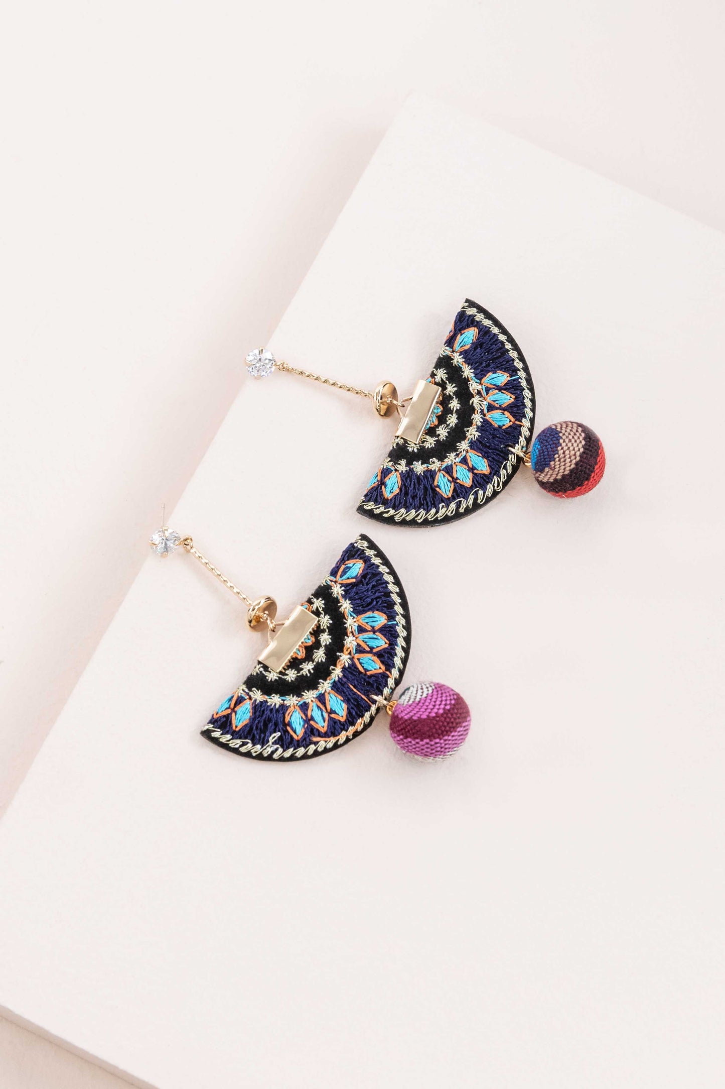 Zambesi Fan Earrings | Navy