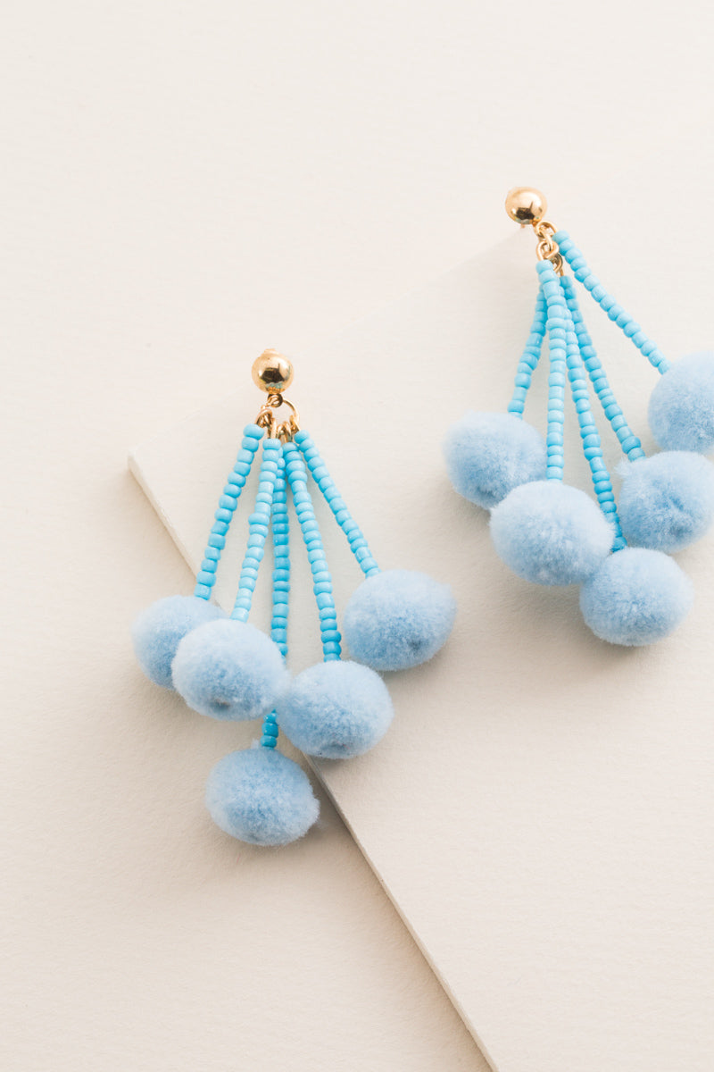 Cha Cha Pom Earrings | Blue