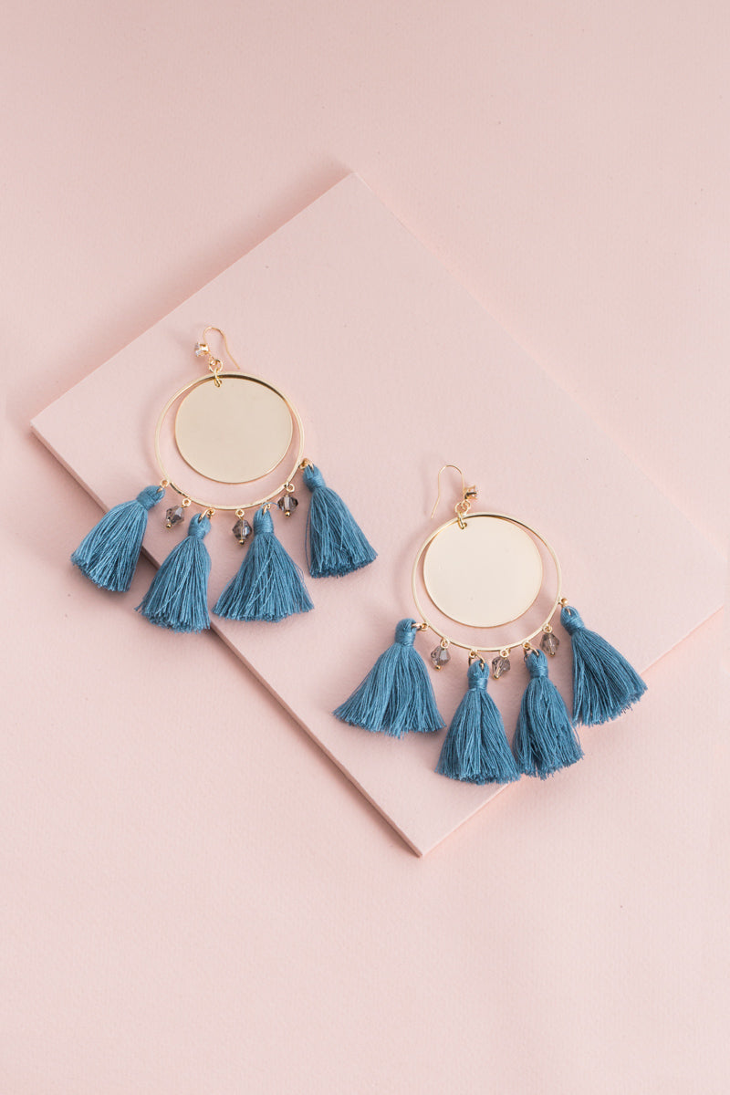 Queen Midas Tassel Earrings | Teal