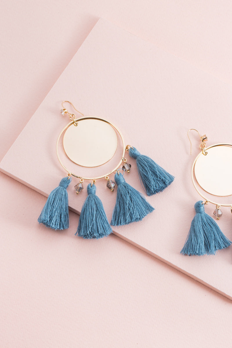 Queen Midas Tassel Earrings | Teal
