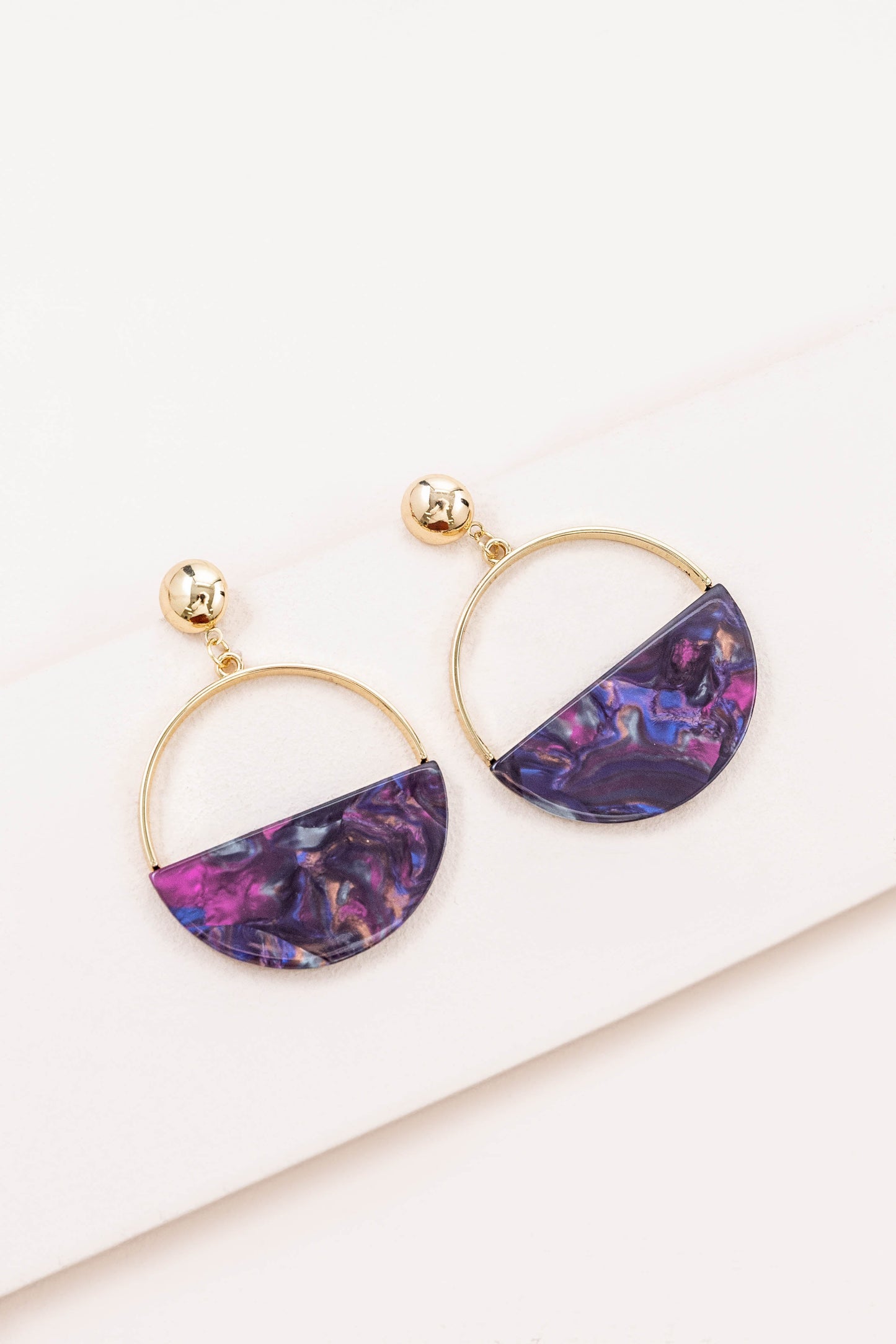 Half Circle Earrings | Space Cloud