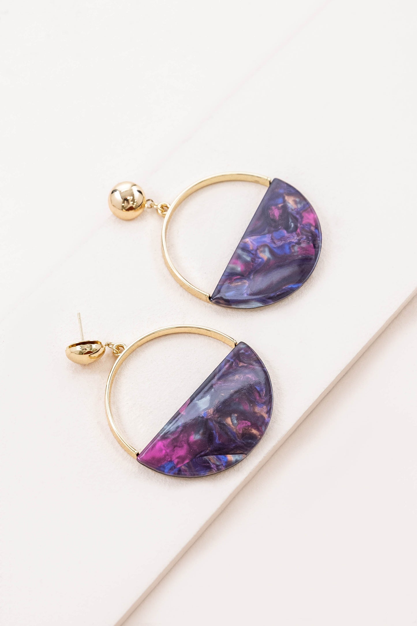 Half Circle Earrings | Space Cloud