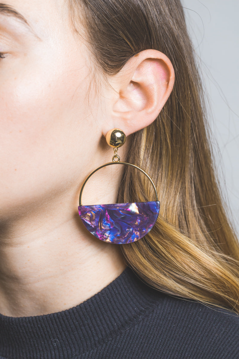 Half Circle Earrings | Space Cloud
