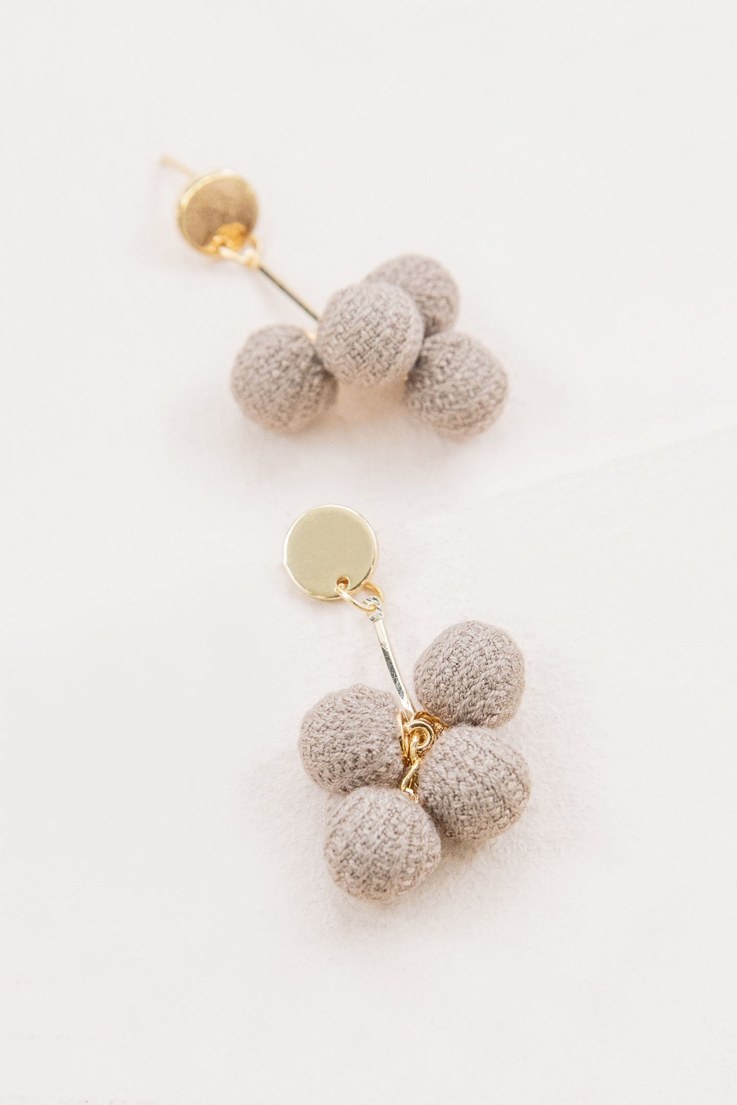 Girls Day Pom Earrings | Tan