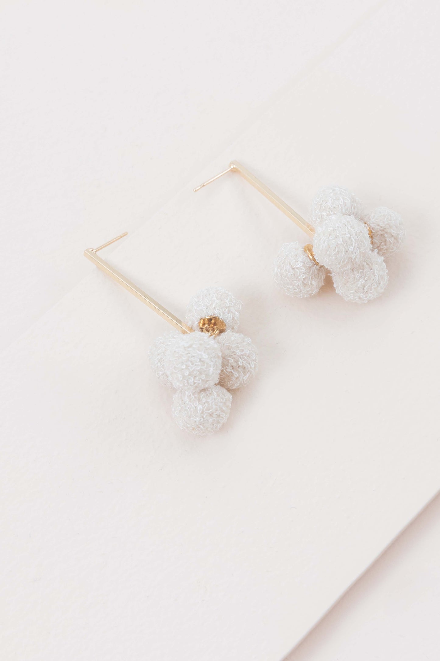 Simple Life Pom Earrings | Beige