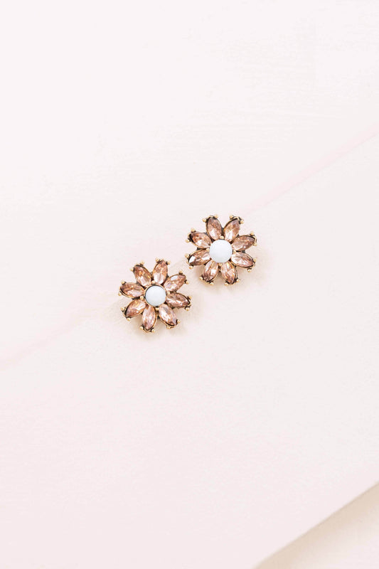 Pink Efflorescence Stud Earrings
