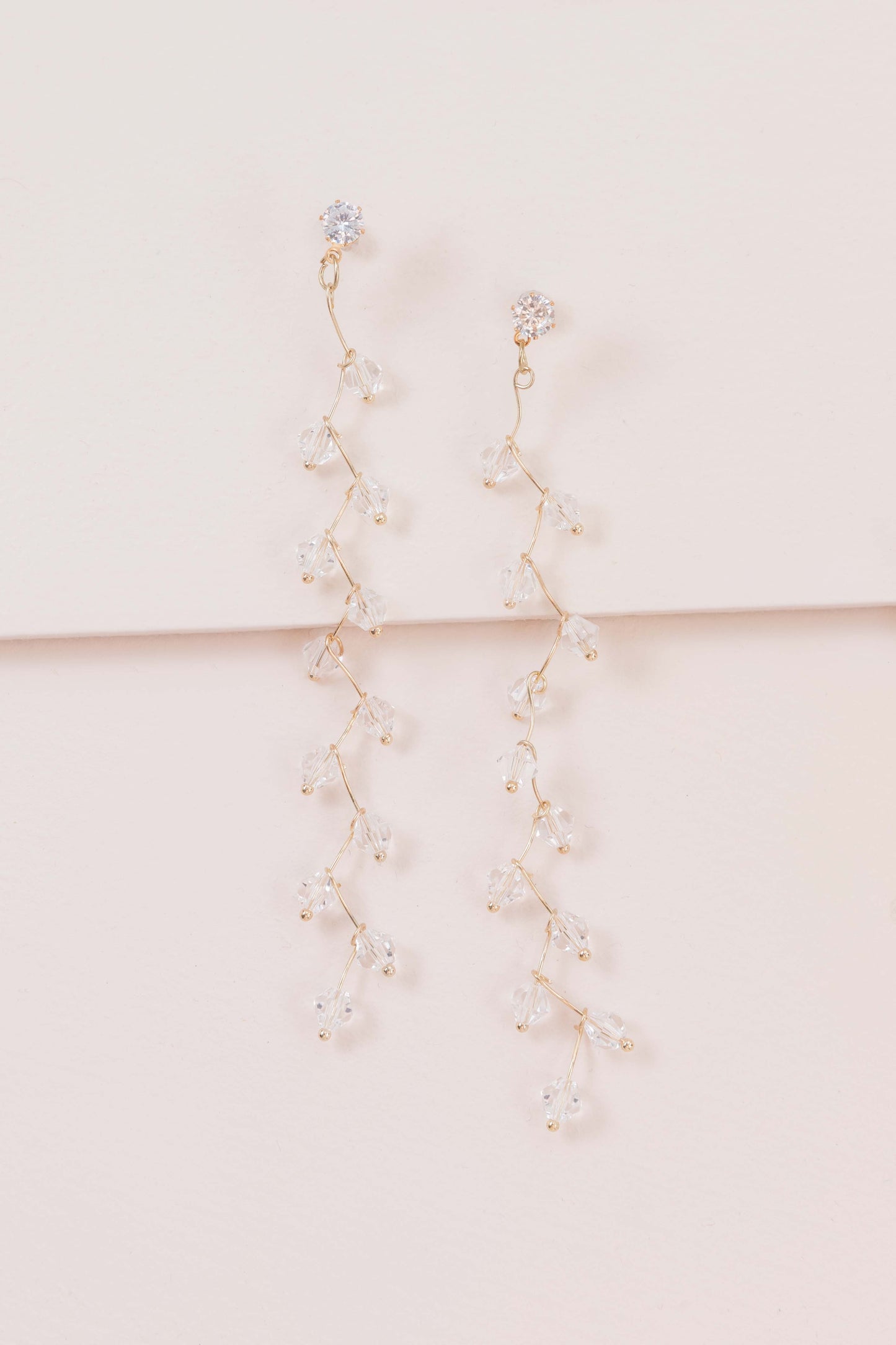Blissfully Yours Dangle Earrings | Crystal (14K)