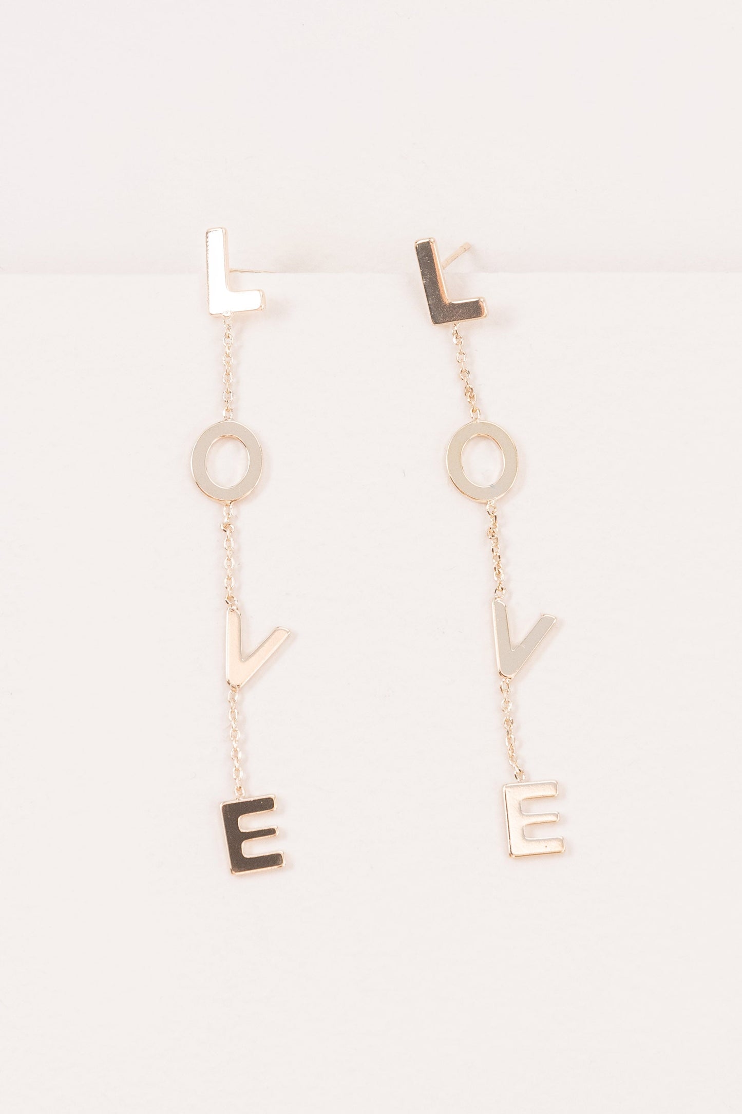 Love Dangle Earrings | Gold