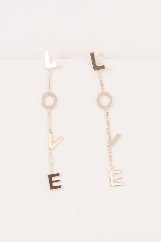 Love Dangle Earrings | Gold