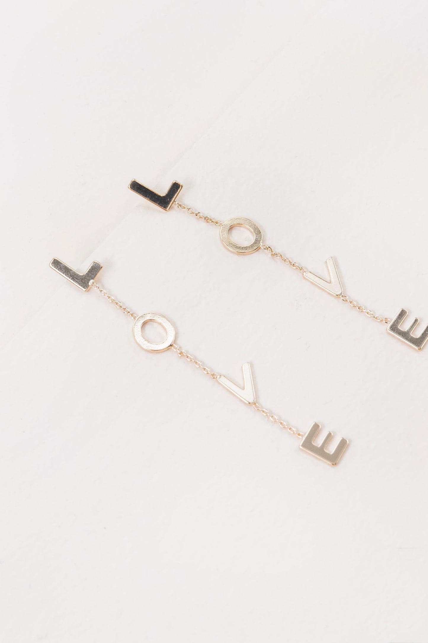 Love Dangle Earrings | Gold