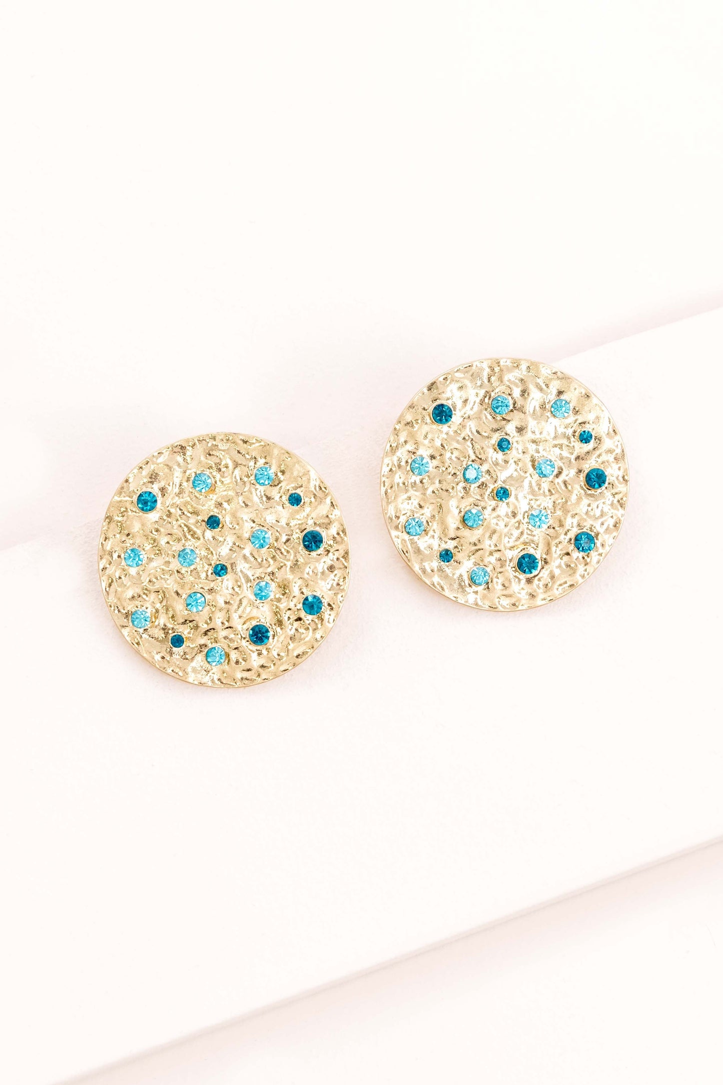 Wishing Well Plate Earrings | Blue