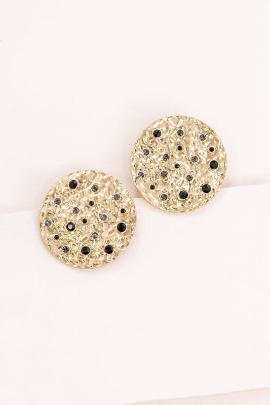 Wishing Well Plate Earrings | Black