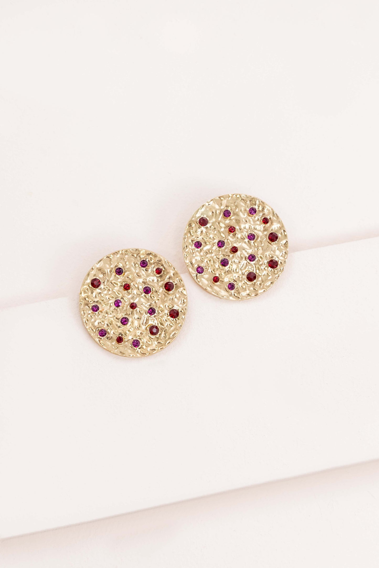 Wishing Well Plate Earrings | Fuchsia