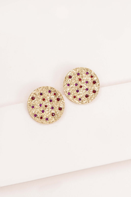 Wishing Well Plate Earrings | Fuchsia