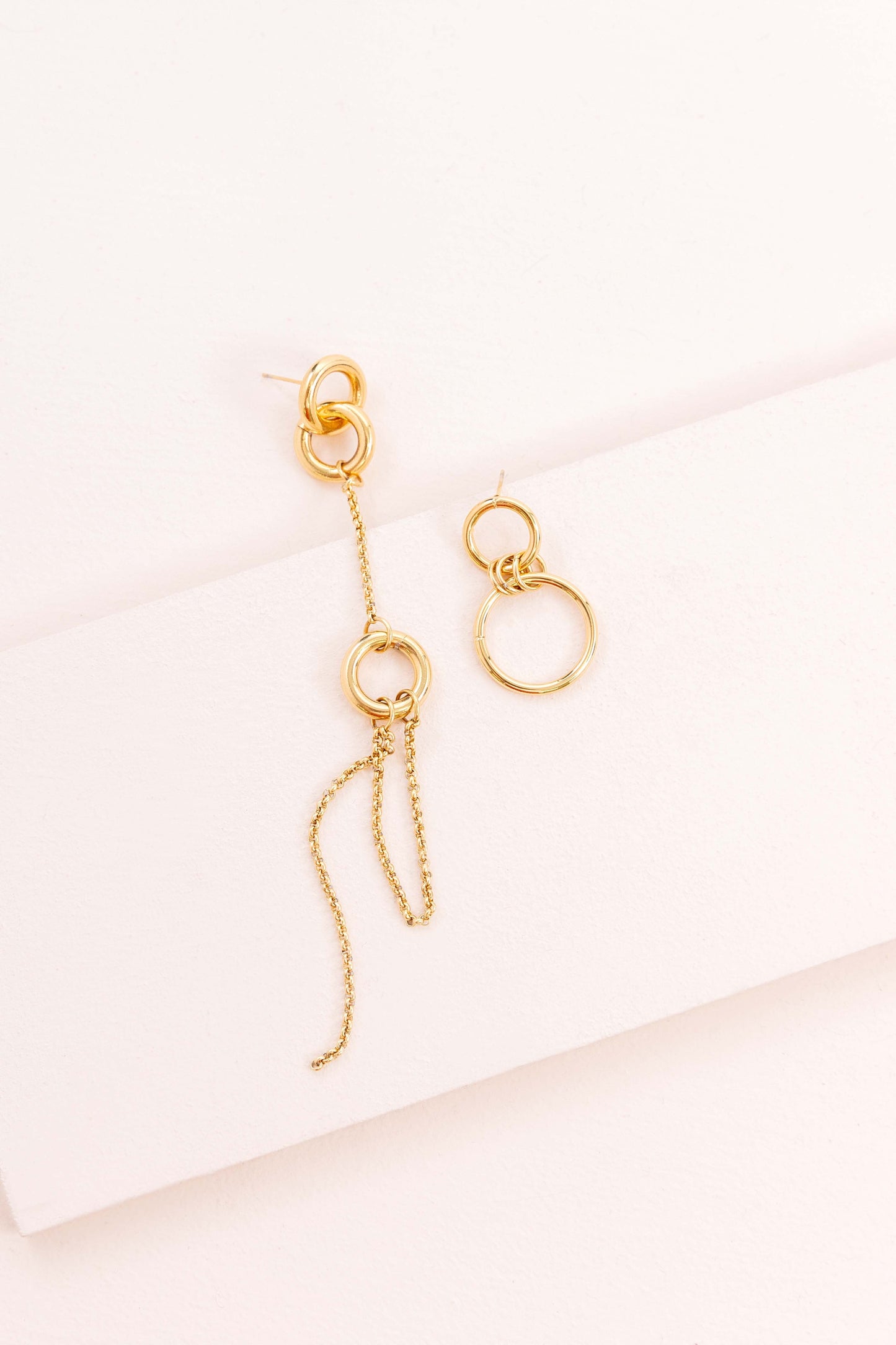 Asymmetrical Circle Drop Earrings