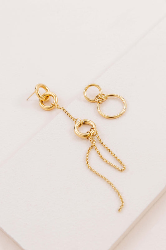 Asymmetrical Circle Drop Earrings