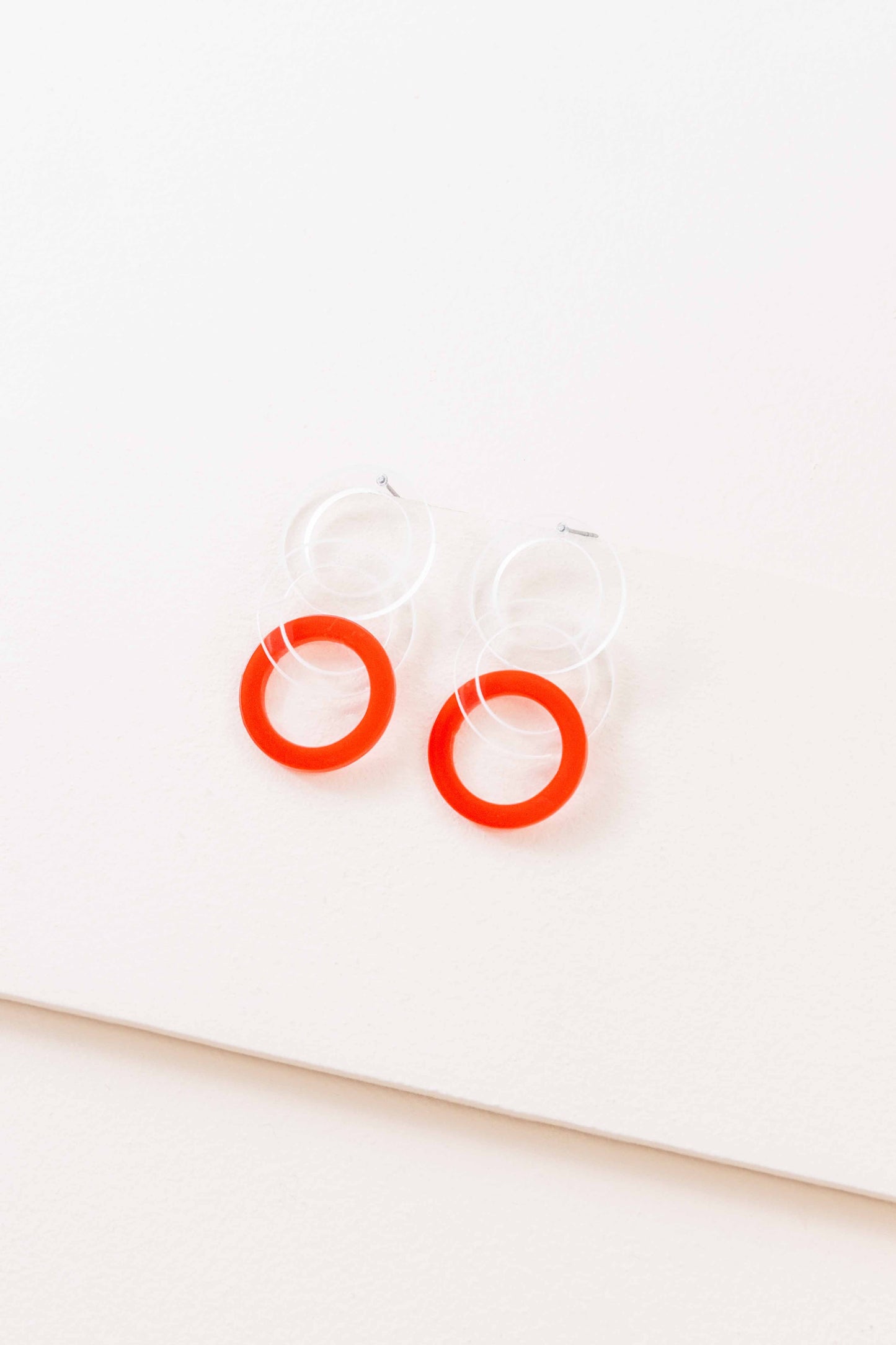 Color Pop Clear Earrings | Roaring Red
