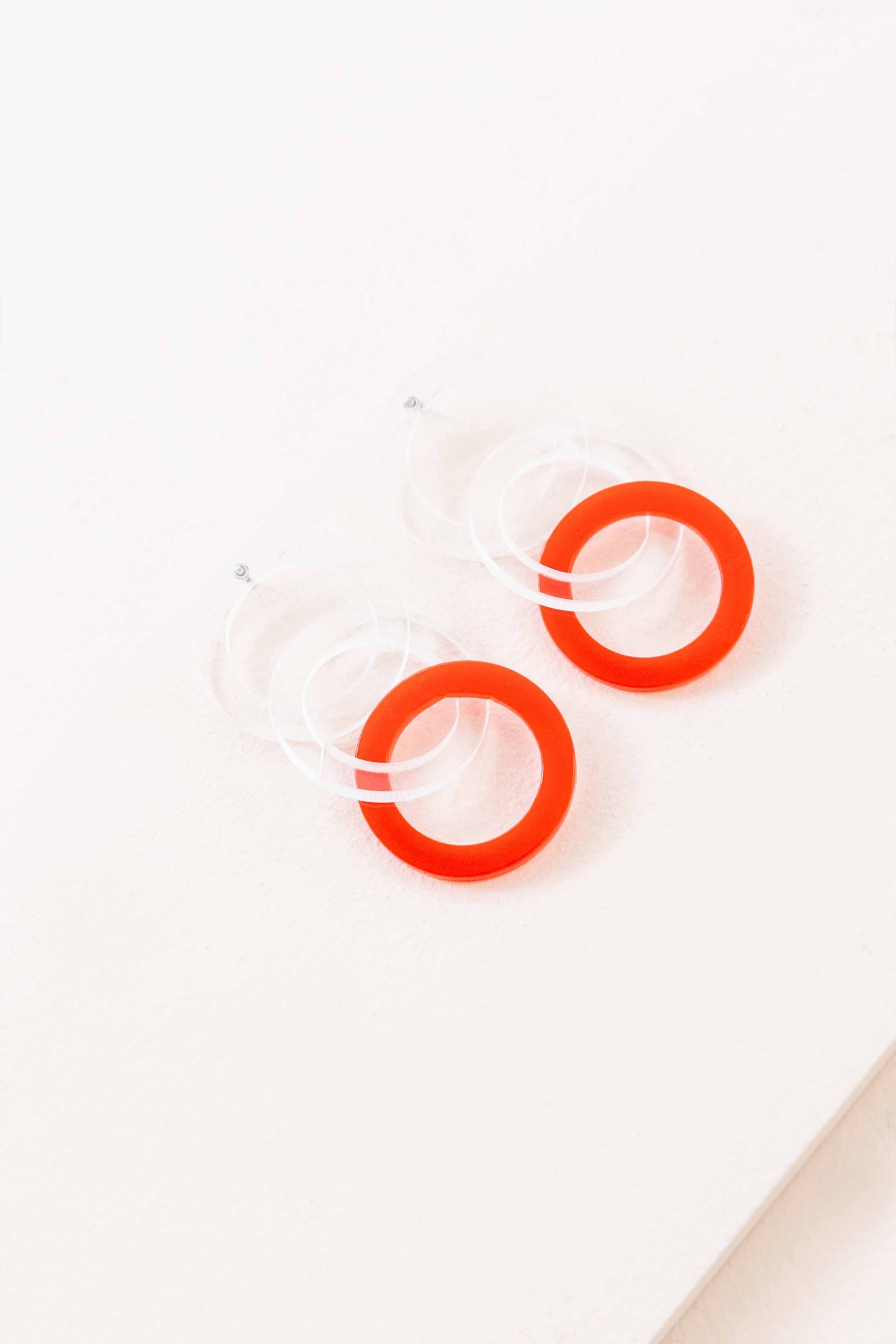 Color Pop Clear Earrings | Roaring Red