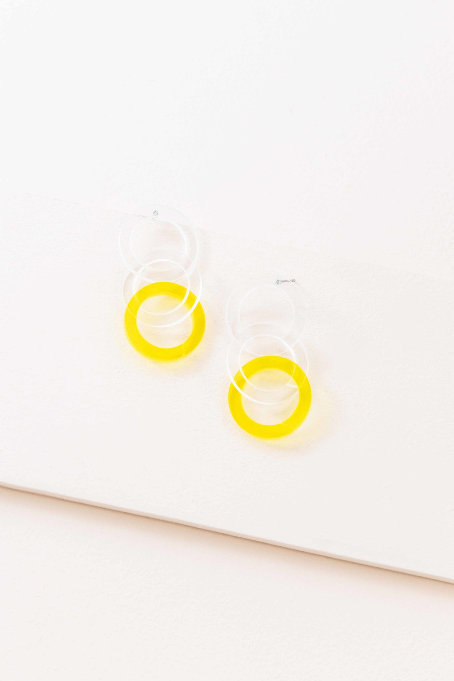 Color Pop Clear Earrings | Neon Yellow