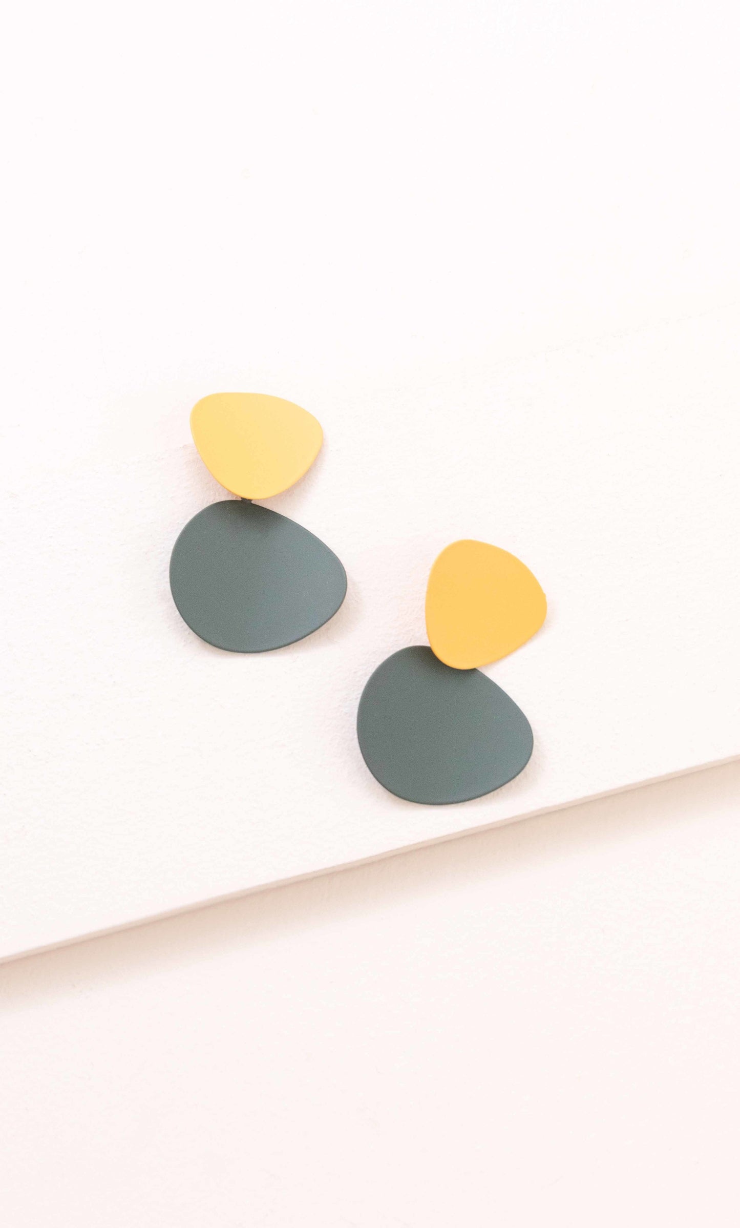 Mod Two Tone Dangle Earrings