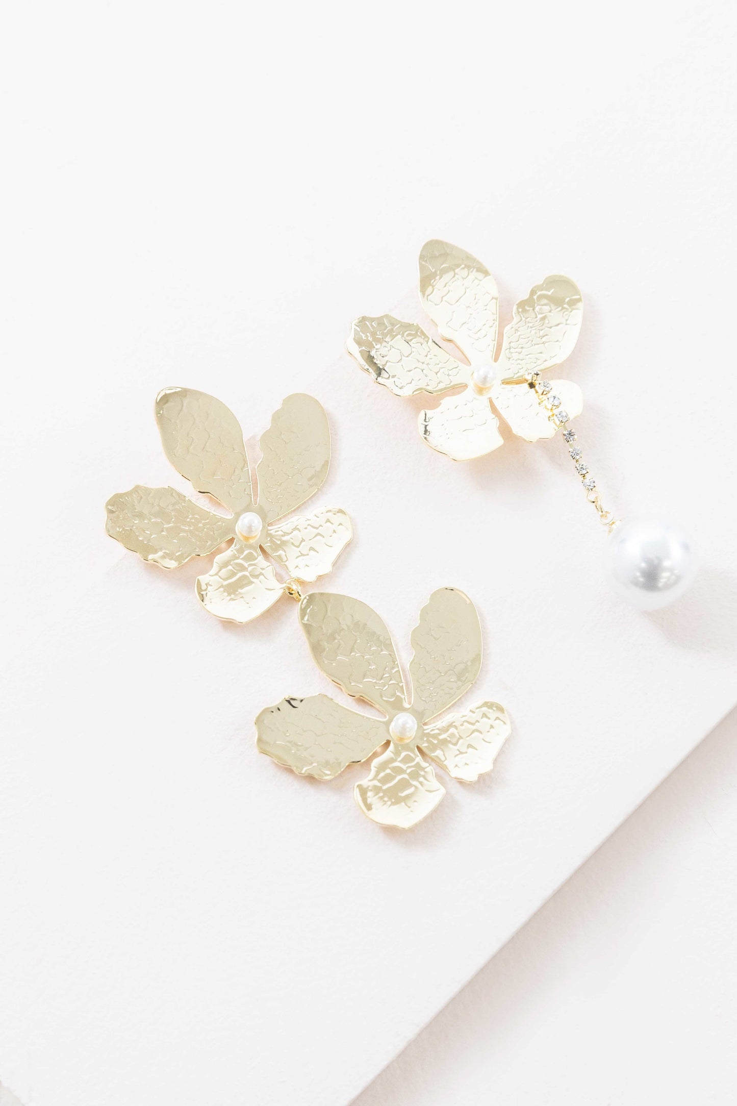 Golden Flower Drop Earrings
