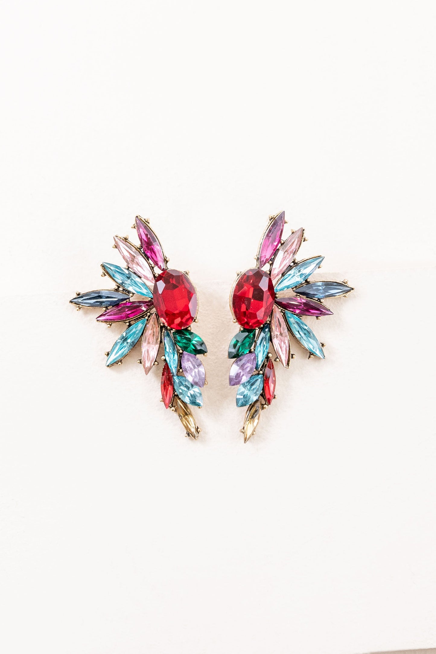 Rhinestone Wing Earrings | Multi