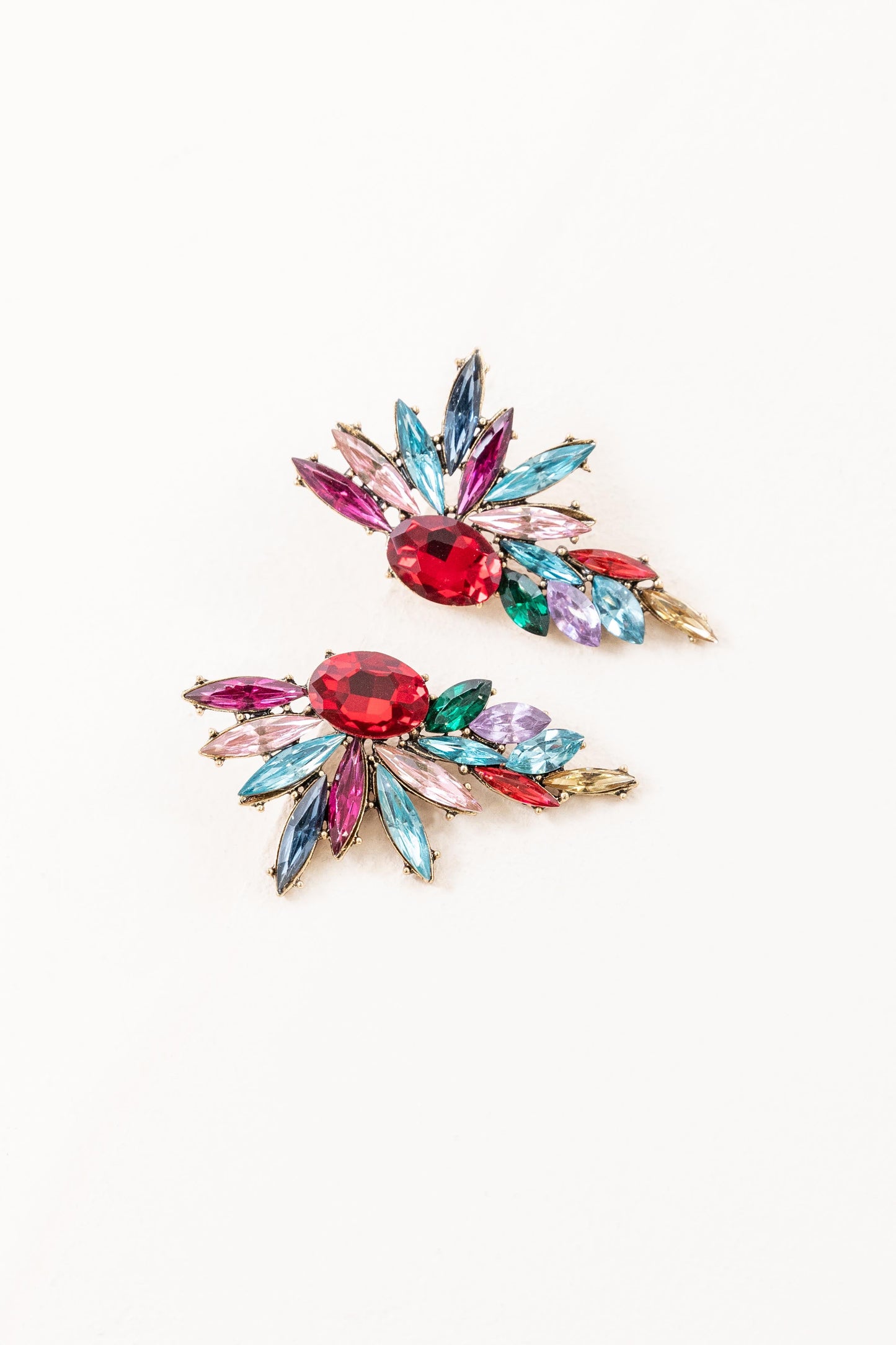 Rhinestone Wing Earrings | Multi