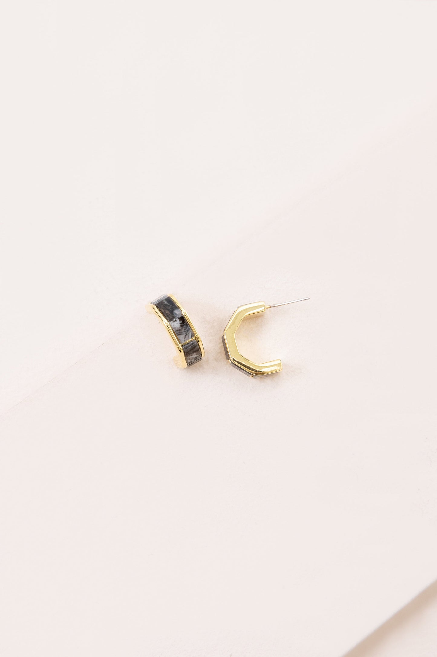 Tile Hoop Earrings | Smoke