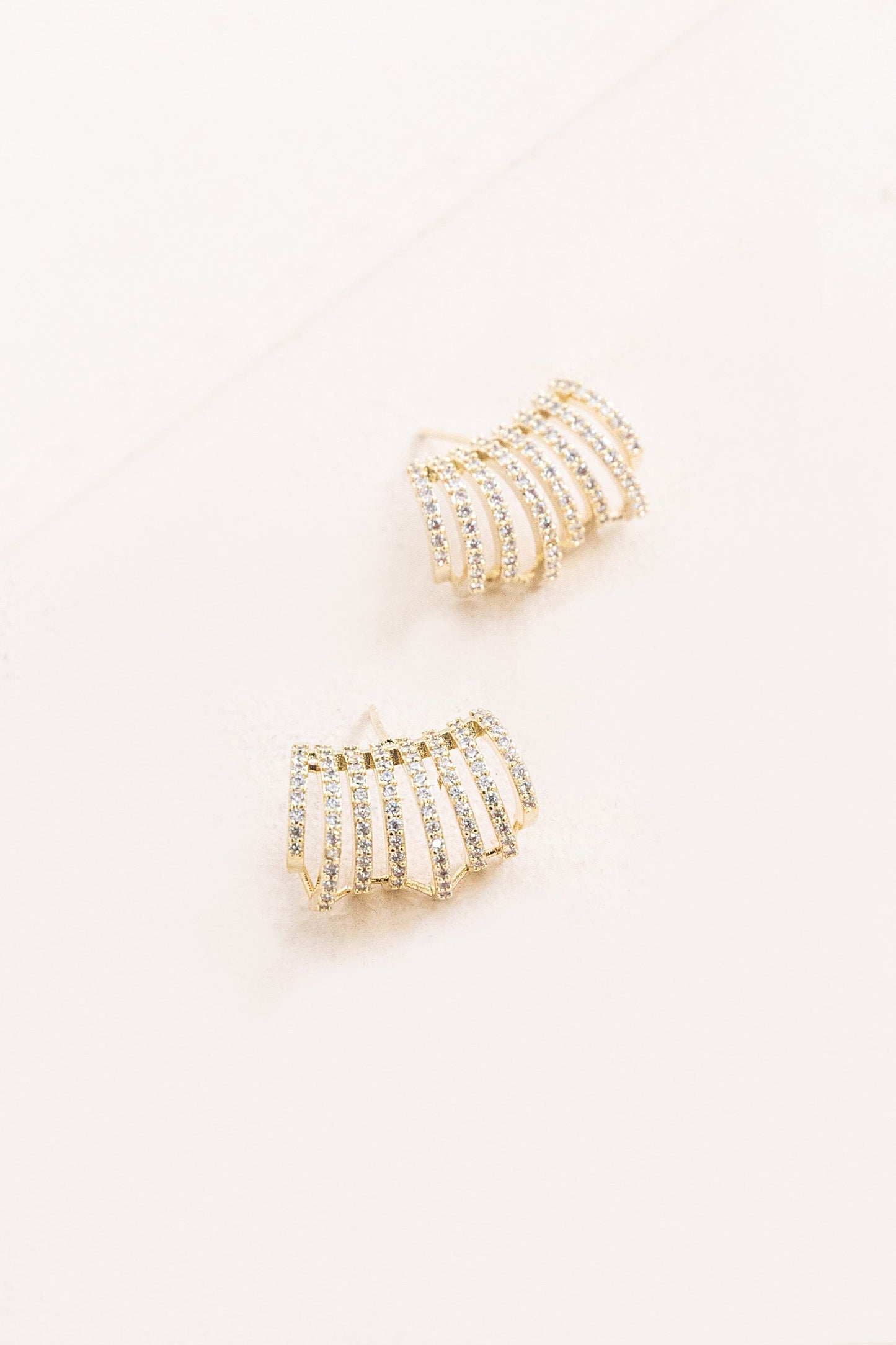 Armored Curved Huggie Hoop Earrings