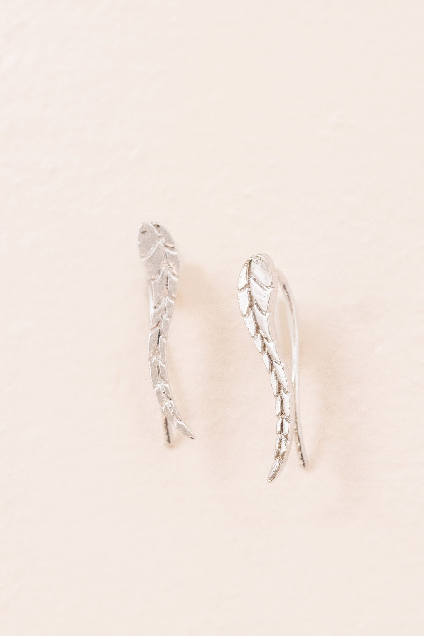 Flowing Feather Ear Pin Earrings