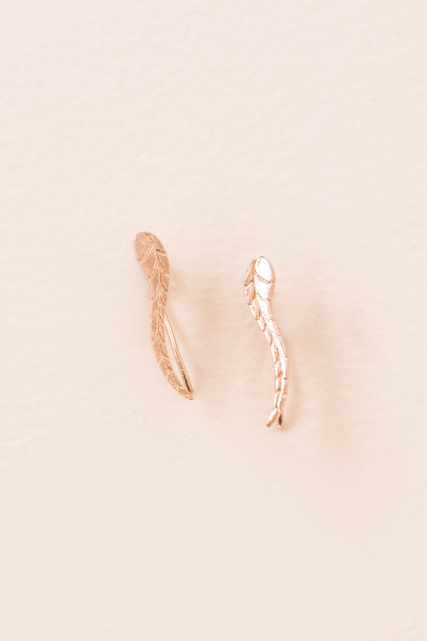 Flowing Feather Ear Pin Earrings