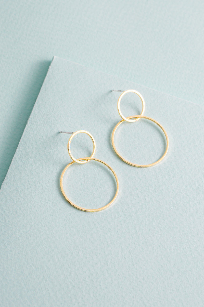 Harmonious Drop Earrings | Gold