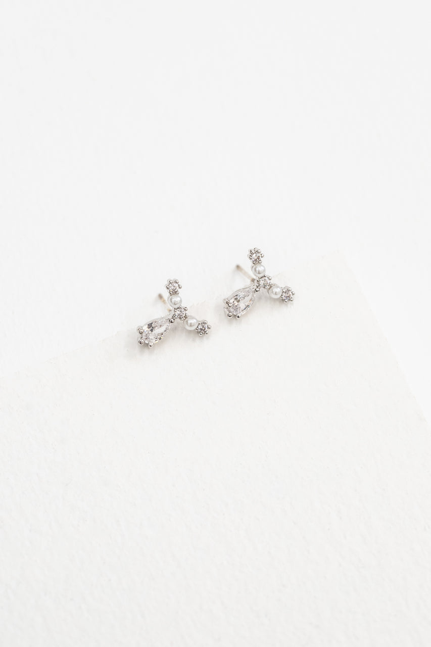 Doting Pearl Stone Earrings | Silver (sterl.)
