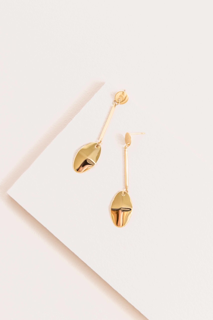 Carry On Bar Drop Earrings (14K)